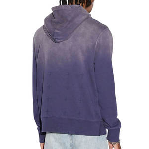 Sweat-shirt à capuche pour homme, coupe classique, couleur unie, avec poche, en tissu tricoté décontracté, 100 % polyester respirant, délavage acide, 400g - Product Image 4