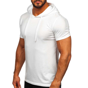 <b>Men</b> Half <b>Sleeve</b> <b>Hoodie</b> Performance Fabric Casual Streetwear Custom Logo Oem Odm Manufacturing Service - Product Image 3
