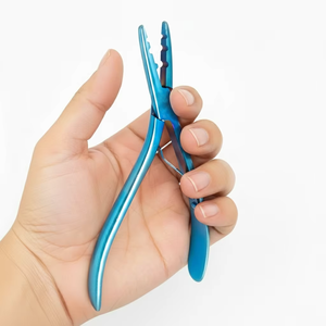 Pince à extensions capillaires 3 trous, pré-collée, antidérapante, en acier inoxydable, pour micro-anneaux, durable, usage professionnel en salon - Product Image 4