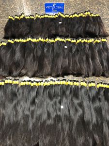 Cabello virgen vietnamita crudo 100% Real sin procesar a granel suave Natural recto cutícula alineada corte de precio de fábrica de cabello - Product Image 4