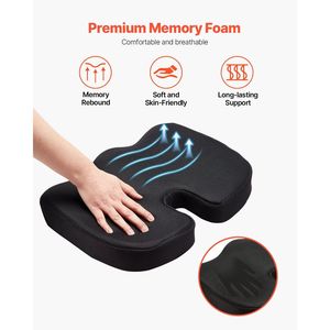Memory Foam Seat Cushion with Removable Cover Soft Breathable Wheelchair Seat <b>Pad</b> for Pressure Relief <b>Chair</b> Cushion - Product Image 4