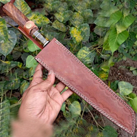 Burraq handgemaakte gepersonaliseerde roestvrijstalen filetmes 8/10 inch lemmet 3,0 mm dikte lederen schede vaatwasserbestendig