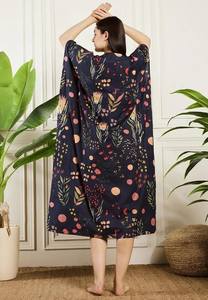 Robe kaftan en coton indien faite à la main, paréo de plage, coupe décontractée, kimono - Product Image 5