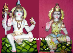 Estatua de pie de mármol, Shiv Parvati - Product Image 5