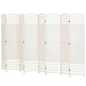 Divisorio Pieghevole a 8 Pannelli in Fibra Bianca, Schermo Privacy Portatile per Casa e Ufficio - Product Image 1