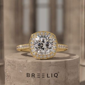 14K White Gold <b>Cushion</b> Halo Diamond Engagement Ring 2CT Center Pave Band Luxury Bridal Ring Fine Jewelry Supplier - Product Image 1