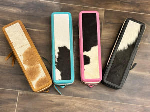 Style femme parfait organisateur de voyage outils de cheveux nouveau vrai cuir de vachette fait à la main résistant à la chaleur rose CurlingHot Zipper velours - Product Image 2