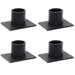 Bougeoir décoratif de table en métal personnalisé Bougeoirs coniques à quatre têtes uniques avec tuyau fini enduit de poudre noire - Product Image 6