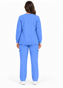 Blouse de laboratoire professionnelle ivoire pour chirurgien, unisexe, respirante, en coton et polyester, uniforme médical à manches longues, vente en gros - Product Image 3