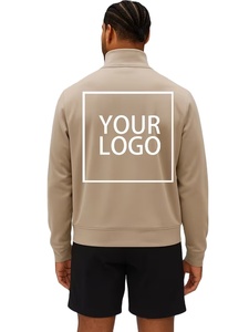 Customizable Men's Long-sleeved Winter Sports Sweatshirt Turn-down Collar 1/4 Zipper Design Knitted Fleece Quick Dry 100% Cotton - Product Image 3