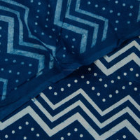 Tissu en coton pur biologique imprimé à la main Indigo blanc bleu zig-zag dotes rayures pour la décoration intérieure artisanat chemises bâches de voiture