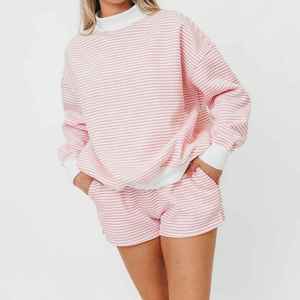 Sudadera de cuello redondo para mujer, personalizada, estampada, de felpa francesa, algodón y bambú, con parte delantera larga, estilo oversize y hombros caídos, Parke - Product Image 2