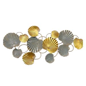 Grande Décoration Murale Métallique Rose Dorée Texturée 3D Faite à la Main, Panneau Multi-Fleurs, Style Nordique de Luxe pour la Maison - Product Image 2