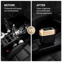 Poubelle de voiture, mini-organisateur étanche en PVC, ouverture à une touche, boîte de rangement intérieure anti-fuite