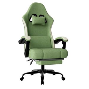 Sedia da Gaming Ergonomica con Cuscino a Molle Insacchettate, Poggiapiedi, Supporto Lombare Regolabile, Tessuto Traspirante e Resistente, Sedia da Computer - Product Image 1