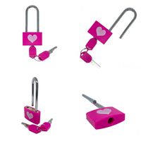 Forme de coeur longue manille 2 clés coeur coloré amour cadenas pour cadeau de mariage