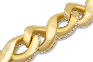 Pulsera de Cadena de Oro Sólido de 24K de Lujo con Micro Pavé de Diamantes Redondos para Uso Diario Masculino - Product Image 4