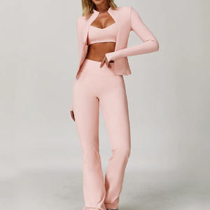 Conjunto Deportivo Personalizado al por Mayor con Logotipo, Ropa Deportiva para Mujer, Traje de Gimnasio, Conjunto de Yoga de 2 Piezas con Efecto Levanta Glúteos, Tallas Grandes - Product Image 3