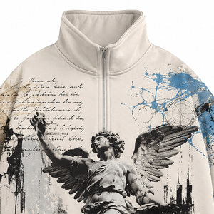 Custom Lined Oversized Athletic Half Zip Quarter Zip Pullover Sweatshirt Eco-Friendly Anti-shrink <b>Moisture</b> Control Gym Running - Product Image 3