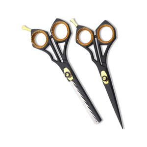 Ciseaux de barbier pour droitiers, acier inoxydable, lame courbée, ciseaux de coupe de cheveux professionnels, précision de salon - Product Image 2