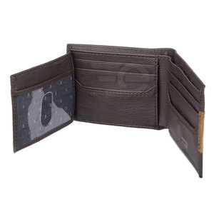 Cartera de cuero genuino para hombre con estructura plegable, protección y interior organizado para tarjetas y efectivo - Product Image 2