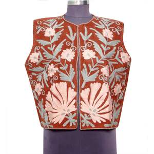 Chaqueta informal de verano/invierno para mujer, estilo indio, de algodón cotrize con bordado floral, con chaleco sin mangas para dama de honor. - Product Image 1
