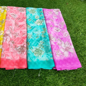 Elegante sari de georgette con blusa, sari moderno de diseñador, atuendo étnico, fabricante mayorista - Product Image 1