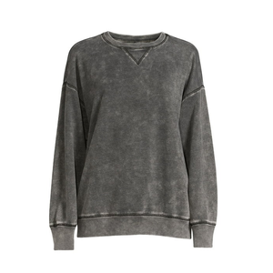 Sudadera de Punto de Manga Larga con Cuello Redondo 100% Algodón, Color Sólido, Informal, para Mujer, Diseño Personalizado de Bangladesh - Product Image 1