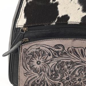 Mochila de cuero de vaca estilo vaquero occidental para mujer, bolso de pecho - Product Image 2