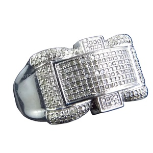Bague de mariage, de fiançailles ou de promesse pour homme en argent sterling 925 plaqué, sertie de pierres, idéale pour les cadeaux et occasions festives - Product Image 1
