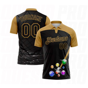 เสื้อโปโลแบบสั่งทำพิเศษ สีดำทองโบราณ ลายลูกบิลเลียด ระบายอากาศได้ดี ซับเหงื่อ แห้งเร็ว สำหรับเล่นกีฬา - Product Image 1