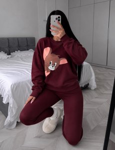 Ensemble sweat-shirt et leggings graphiques surdimensionnés pour femmes, tenue décontractée confortable en deux pièces, survêtement en molleton doux - Product Image 4