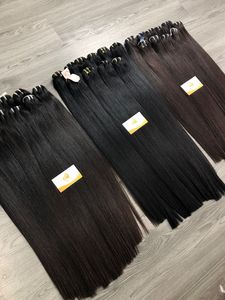 Extensiones de cabello humano recto de hueso Virgen sin procesar Paquetes de cabello Remy vietnamita súper doble dibujado - Product Image 2