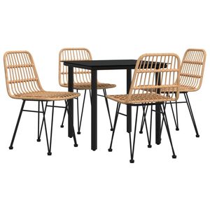 ชุดโต๊ะรับประทานอาหารในสวนหวายโพลีสีดำทนทานปานกลาง - Product Image 3
