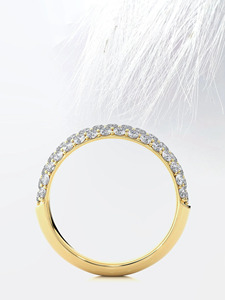แหวนทองคำขาวประดับเพชรแล็บโกรว์แบบวงกว้าง - Product Image 4