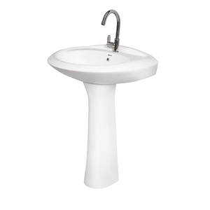 Low Market Price High Quality OEM Acceptable Bathroom Usage Ceramic Sanitary Ware Hand Wash Basin Sink Pedestal for Sale - Product Image 1