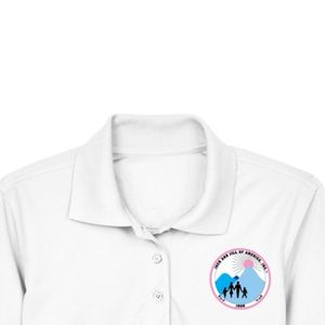 Camisa Polo Blanca para Mujer, Bordada con Escudo, Manga Corta, Cuello Camisero, Mezcla de Algodón, Informal, para Golf, Negocios, Moda - Product Image 3