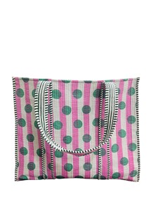 Traditional Floral Handblock Printed Cotton Quilted Padded Bohemian Vintage Travel Shoulder <b>Tote</b> Bag - Product Image 4