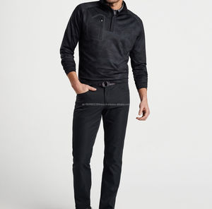 Sudaderas con capucha informales de alta calidad, sudadera de lana con logotipo personalizado para hombre, cuarto 14, media cremallera, cuello alto, jersey de Golf, sudaderas con capucha - Product Image 2