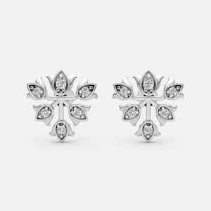 Trendy 925 Sterling Silver Floral <b>Moissanite</b> Gold Plated Stud <b>Earrings</b> Women Elegant Flower Design Luxury Fashion Jewelry Gift - Product Image 1