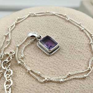 Sterling Silver <b>Amethyst</b> Pendant Handmade February Birthstone Purple Gemstone Pendant Elegant Jewelry Gift For Women - Product Image 4