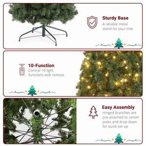 Estructura de árbol de Material de PVC automático de 10 pies 1200 cálido colorido 10 modos Control remoto 5090 árbol de Navidad - Product Image 4