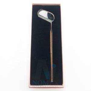 กระจกแต่งหน้าทรงต่อขนตาเคลือบสีน้ำตาลนู้ด พร้อมด้ามจับถนัดมือ ราคาขายส่ง รับทำโลโก้ตามสั่ง - Product Image 1