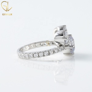 Mickey <b>Mouse</b> Engagement Ring, Round Cut Moissanite Three Stone Wedding Ring, <b>Mouse</b> Face Ring for Women - Product Image 4