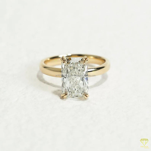 Trisha Jewels <b>Emerald</b> Cut Moissanite Diamond Solitaire Engagement <b>Ring</b> 925 Sterling <b>Silver</b> Classic Four Prong Setting IGI - Product Image 4