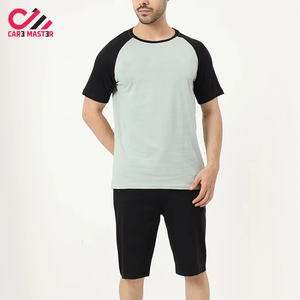 ชุดเซ็ตเสื้อยืดแขนสั้นกางเกงขาสั้นลำลองผู้ชายขายดี พร้อมปักโลโก้ OEM รุ่นใหม่ สีพื้น สำหรับฤดูร้อน ยี่ห้อ CARE MASTER - Product Image 6