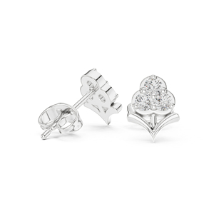 Boucles d'oreilles de fiançailles en or rose 14 carats avec diamant rond cultivé en laboratoire pour femmes |   Nouveau diamant cultivé - Product Image 6