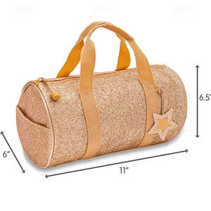 Sac de sport à paillettes avec logo Cheer sur le devant, fermeture éclair, équipement pour équipe de danse pour enfants, design personnalisé, patch étoile, matière polyester, vente en gros - Product Image 1