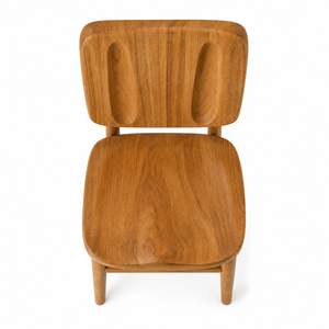 <b>Scandinavian</b> Eco-Friendly Waterproof Solid Teak Wood <b>Dining</b> <b>Chair</b> Ergonomic Contoured Seat Sculpted Home Office Apartment - Product Image 3