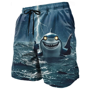 Divertidos Shorts de Playa con Estampado de Pollo Kung Fu, Moda de Verano para Hombres y Niños, Shorts de Baño Casuales con Estampado 3D de Animales, Talla Grande - Product Image 1